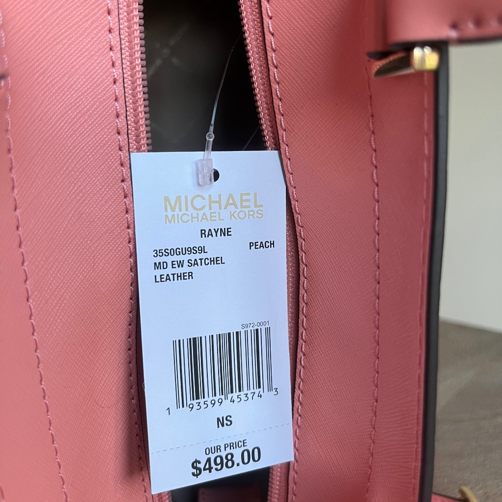 NWT Michael Kors studded rayne leather satchel PINK with matching Wallet - Picture 14 of 16